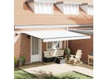 Vidaxl Tenda Da Sole Retrattile In Tessuto Bianco 450 X 300 Cm
