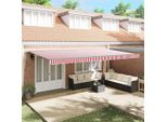 Vidaxl Tenda Da Sole Retrattile In Tessuto Rosso E Bianco 600 X 300 Cm