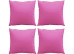 Vidaxl Cuscini Scatter Uni 4 Pezzi Rosa 60 X 60 Cm Tessuto Poliestere