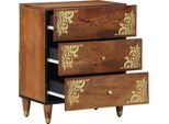 Vidaxl Comodino Marrone Miele 50 X 33 X 62 Cm In Legno Massiccio Di Mango