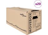 Vidaxl Scatola Per Traslochi Con Contenitore 20 Pezzi Naturale 59 X 31,5 X 31,5 Cm Cartone