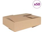 Vidaxl Scatola Pieghevole Con Contenitore 50 Pezzi Marrone 40 X 30 X 10 Cm Scatola Di Cartone