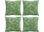 Vidaxl Streupillows Leaf 4 Pezzi Motivo Foglie 60 X 60 Cm Tessuto In Poliestere