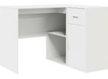 Vidaxl Scrivania Ad Angolo Con Ripiano Bianco 102 X 50 X 75 Cm Materiale A Base Di Legno
