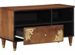 Vidaxl Mobile Tv Con Ripiano Marrone 80 X 33,5 X 46 Cm In Legno Massiccio Di Mango
