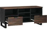 Vidaxl Mobile Tv Marrone 100 X 33 X 46 Cm In Legno Massiccio Di Mango