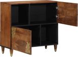 Vidaxl Credenza Con Ripiano Marrone 80 X 33,5 X 75 Cm In Legno Massiccio Di Mango