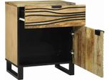 Vidaxl Comodino Marrone 50 X 33 X 60 Cm In Legno Massiccio Di Mango