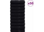 Vidaxl 600 G/M² Asciugamani Per Ospiti Solund 50 Pezzi Nero 50 X 100 Cm Cotone