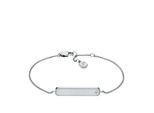 Armband Fossil "Schmuck Geschenk Edelstahl Armschmuck Sadie", Edelstahlfarben, Kristallweiß, Kristallweiß, ArmbäNder, Damen, 19Cm, Edelstahl, Armband, Mit Glasstein