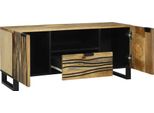 Vidaxl Mobile Tv Marrone 105 X 33 X 46 Cm In Legno Massiccio Di Mango