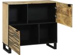 Vidaxl Credenza Marrone 80 X 33 X 75 Cm In Legno Massiccio Di Mango