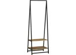 Vidaxl Appendiabiti Nero 60 X 45 X 180 Cm In Legno Massiccio Di Acacia