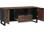 Vidaxl Mobile Tv Marrone 105 X 33 X 46 Cm In Legno Massiccio Di Mango