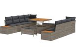 Syfax™ Set Divano Da Giardino 11 Pcs Grigio Polyrattan