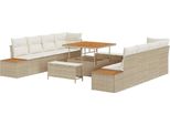 Syfax™ Set Divano Da Giardino 11 Pcs Beige Polyrattan