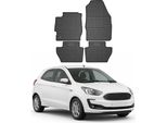 2016-2021 Ford Ka+ Tappetini In Gomma Nera 4 Pz