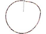 Collier Firetti "Schmuck Geschenk Halsschmuck Halskette Farbstein Edelstein Turmalin" Gr. 47, Bunt (Messingfarben, Mehrfarbig), Halsketten, Damen, 47, Messing Nylon, Messing, Nylon, Collier, Made In Germany - Mit Turmalin
