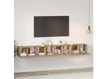 Vidaxl Set Mobile Tv 4 Pezzi Rovere Artisan 60 X 30 X 30 Cm Materiale Ligneo