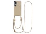 Samsung Galaxy S25/Samsung Galaxy S24 Cover - Pelle Finta - Custodia Rigida Selencia/Cover Con Cinturino/Copertura Posteriore - Beige