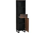 Vidaxl Mobiletto Da Bagno Con Ripiano E Portaoggetti Marrone 38 X 33 X 160 Cm