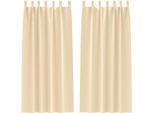 Vidaxl Tende Oscuranti Con Anelli 2 Pezzi Crema 245 X 140 Cm