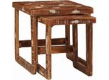 Vidaxl Tavolini In Legno Massiccio Marrone Mango