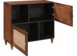 Vidaxl Credenza Marrone 80 X 33,5 X 75 Cm Tubo E Legno Di Mango Massiccio