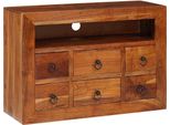 Vidaxl Credenza Marrone 80 X 30 X 55 Cm Legno Massiccio Di Acacia