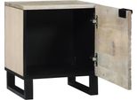 Vidaxl Comodini Bianchi E Neri 40 X 33 X 46 Cm In Legno Massiccio Di Mango