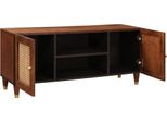 Vidaxl Mobile Tv Con Ripiano Marrone 105 X 33,5 X 46 Cm In Legno Massiccio Di Mango