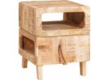 Vidaxl Tavolini Con Ripiano Marrone 40 X 40 X 49 Cm In Legno Massiccio Di Mango