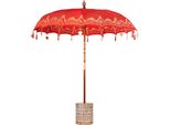 Vidaxl Ombrellone Balinese 260 Rosso 210-220 Cm