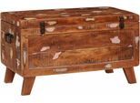 Vidaxl Scatola Portaoggetti Con Contenitore 70 X 35 X 40 Cm Legno Massiccio Di Recupero