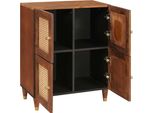 Vidaxl Credenza Marrone 60 X 33,5 X 75 Cm Tubo E Legno Di Mango Massiccio