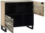 Vidaxl Credenza Bianca 80 X 33 X 75 Cm In Legno Massiccio Di Mango