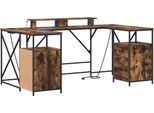 Syfax™ Scrivania Rovere Fumé 182 X 101 X 87,5 Cm Legno Multistrato