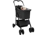 Vidaxl Carrello Pieghevole Per Animali Domestici Nero 81 X 47 X 99 Cm Poliestere