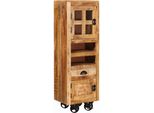 Vidaxl Credenza Marrone 40 X 30 X 120,5 Cm In Legno Massiccio Di Mango