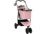 Vidaxl Passeggino Pieghevole Per Animali Domestici Rosa 78 X 54 X 101 Cm Poliestere