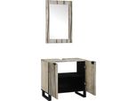 Vidaxl Set Di Mobili Da Bagno Con Ripiano Con Porta 2 Pezzi Materiale Bianco A Base Di Legno