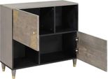 Vidaxl Credenza Grigio E Oro 80 X 33,5 X 75 Cm In Legno Massiccio Di Mango