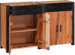 Vidaxl Credenza 2 Pezzi Marrone 110 X 30 X 75 Cm Legno Massiccio Di Acacia