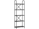 Syfax™ Libreria Rovere Nero 60 X 30 X 183 Cm Legno Multistrato
