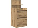 Syfax™ Comodino Con 2 Cassetti Rovere Artigianale 38X34X80 Cm