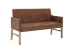 Syfax™ Panca Con Braccioli 140 Cm Marrone In Pelle Finta Scamosciata