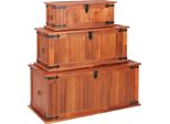 Syfax™ Cassapanche 3 Pz In Legno Massello Di Acacia