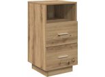 Syfax™ Comodino Con 2 Cassetti Rovere Artigianale 36X36X68 Cm