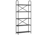 Syfax™ Libreria Rovere Nero 80 X 30 X 183 Cm Legno Multistrato