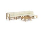 Syfax™ Set Divani Da Giardino 6 Pz Con Cuscini Bianco Crema In Bambù